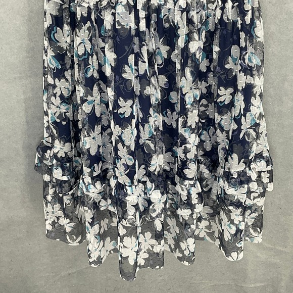 Lane Bryant Floral Ruffle Dress Sz 22 / 24 Flowy Babydoll Sheer Overlay‎ Party - Picture 5 of 13